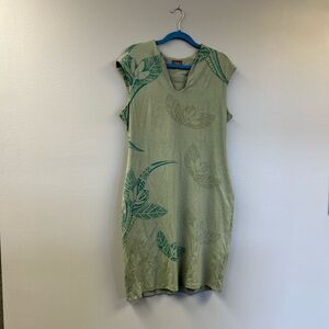 Wahine Toa Hawaiian dress lg grey green